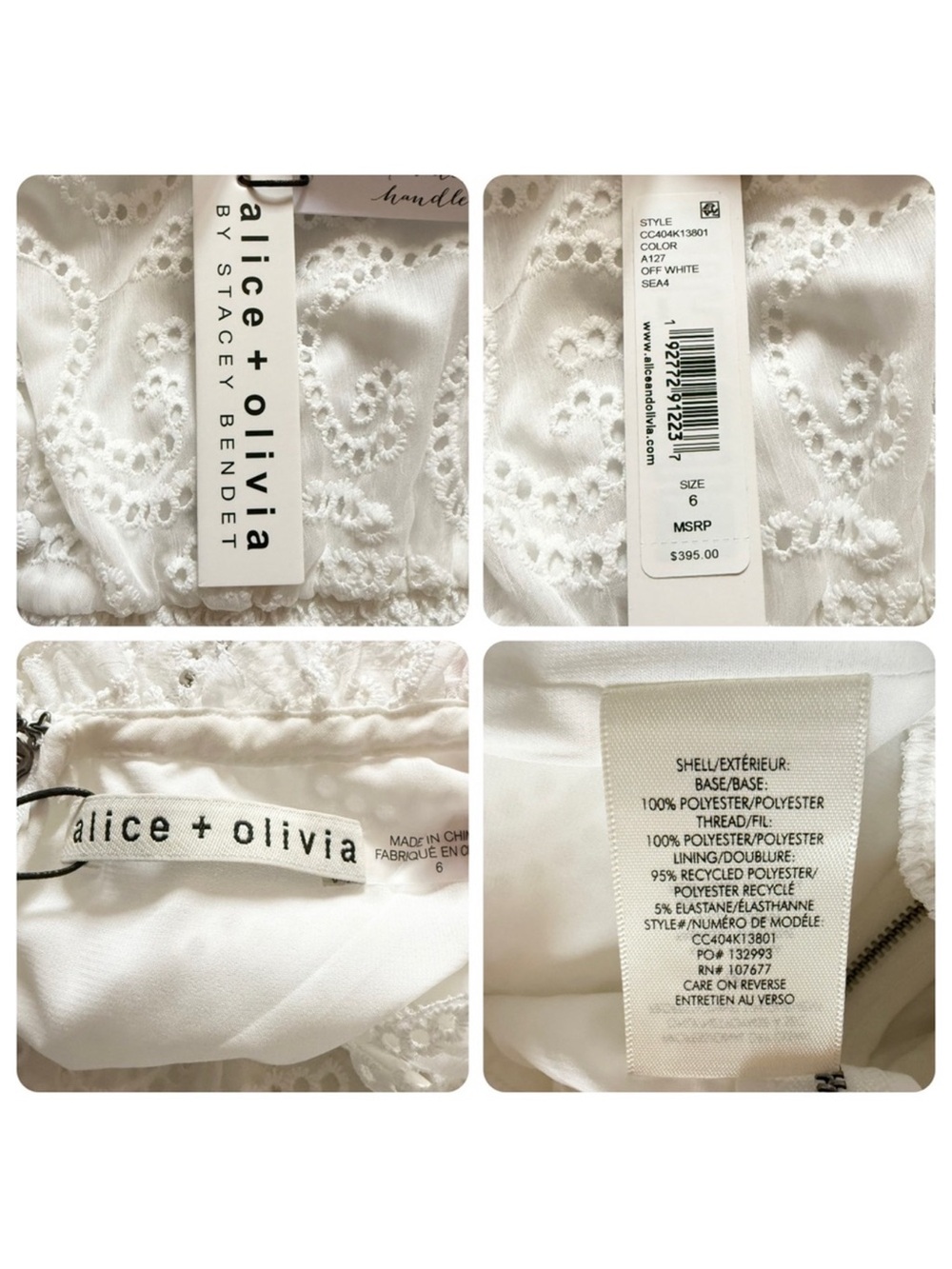 New! ALICE + OLIVIA Gracie Eyelet Lace Ruffle Dress Romper - Picture 8 of 9
